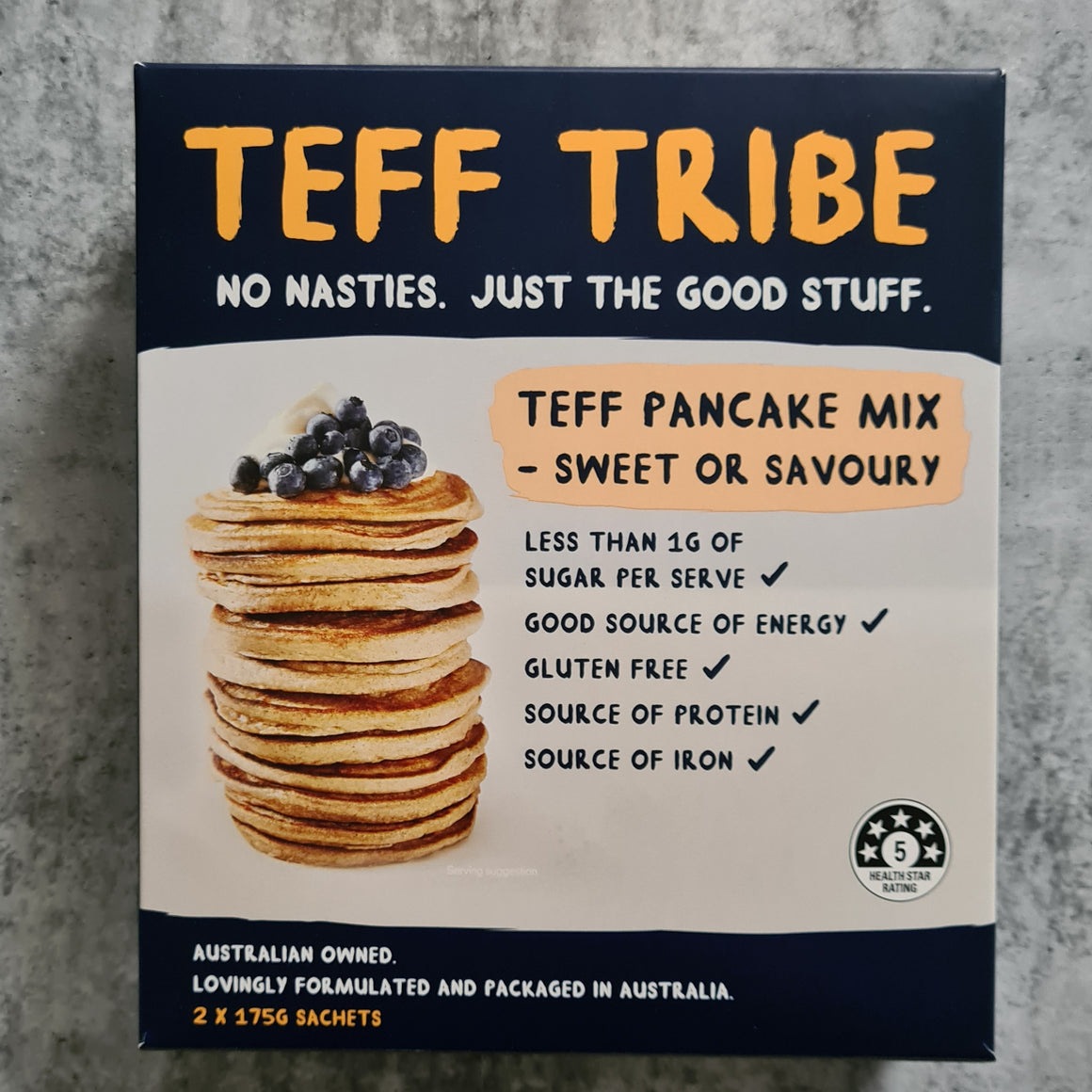 Teff Tribe - Pancake Mix (2 x 175g Satches) - Foddies